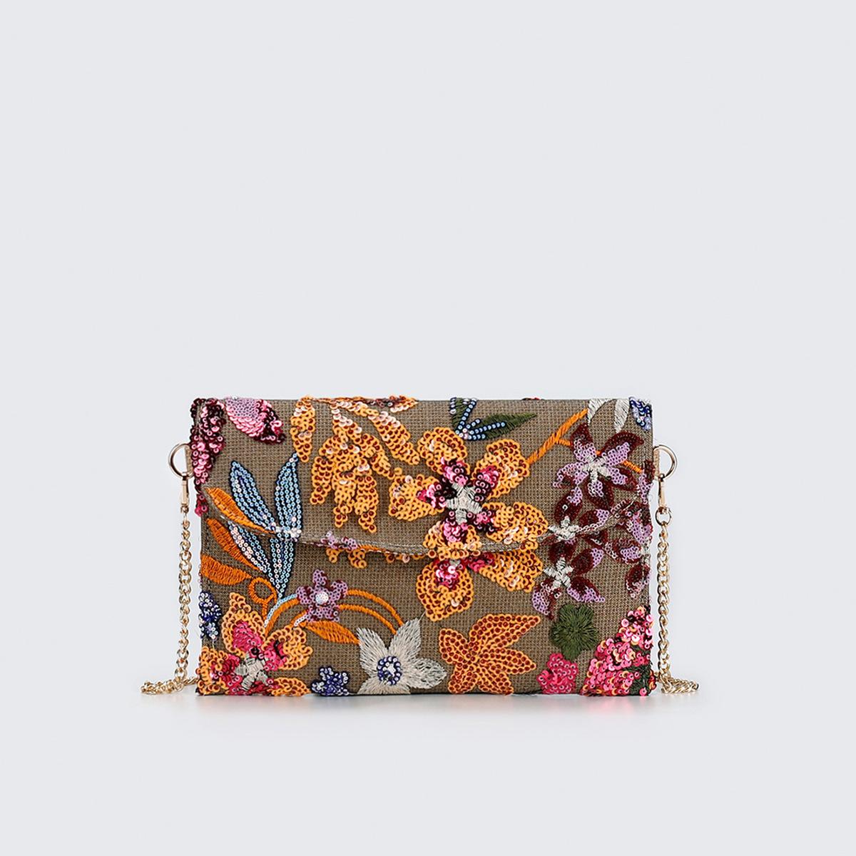 

Премиальный клатч с пайетками 2025 лето новая мода женская вечерняя сумка легкая нишевая сумка-конверт