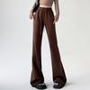 Elegant Women Casual Wide Leg Flare Pants New Fashion High Waist Loose Solid Straight Trousers Women Solid Drawstring Simple Office Ladies Pants 2344