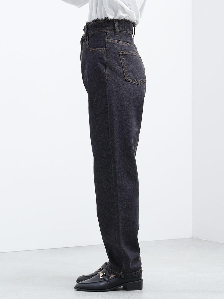 BEAMS HEART Denim Tapered Size Black Women's Pants, M,