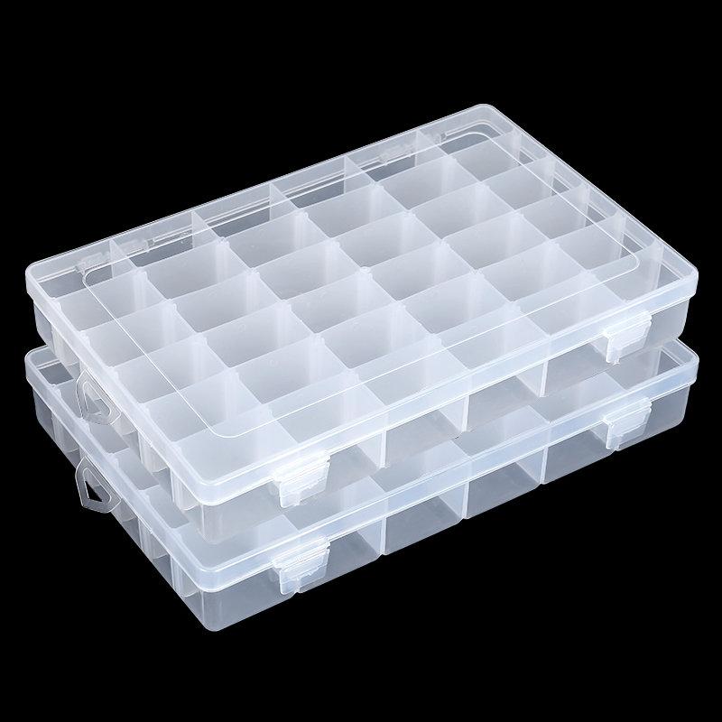 36 Grids Plastic Organizer Box Storage Container Jewelry Box with Adjustable Dividers for Beads Art DIY Crafts Fishing Tackles