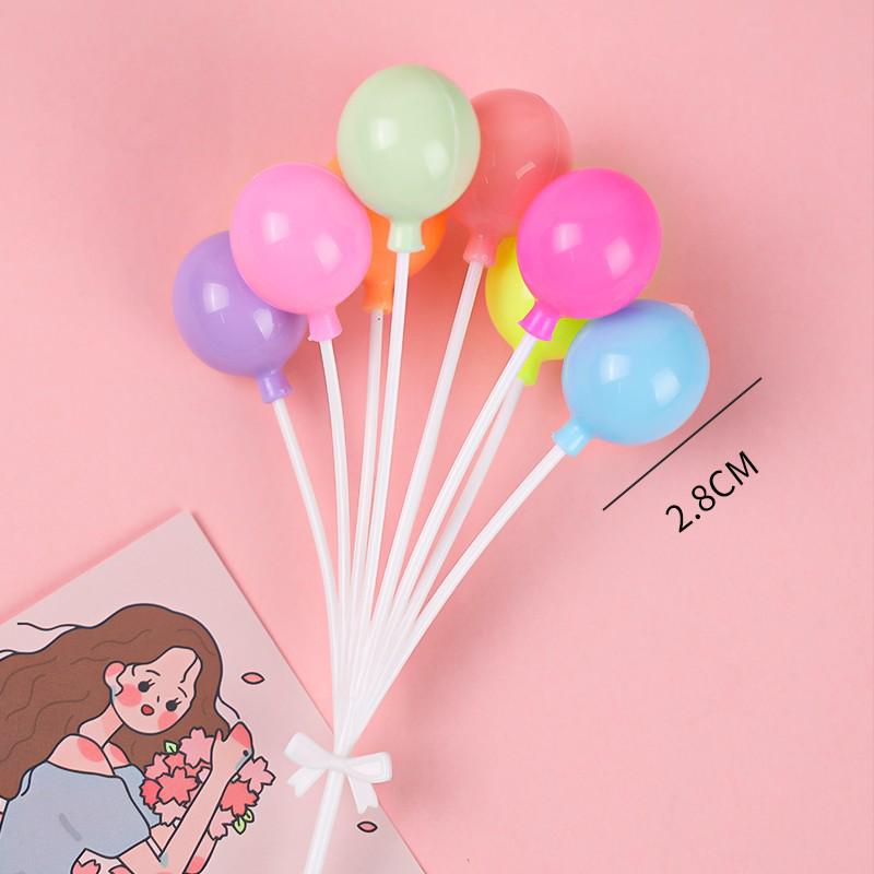 Retro Colorful Balloon Cake Toppers - Large Round for Children's Birthday Dessert Table