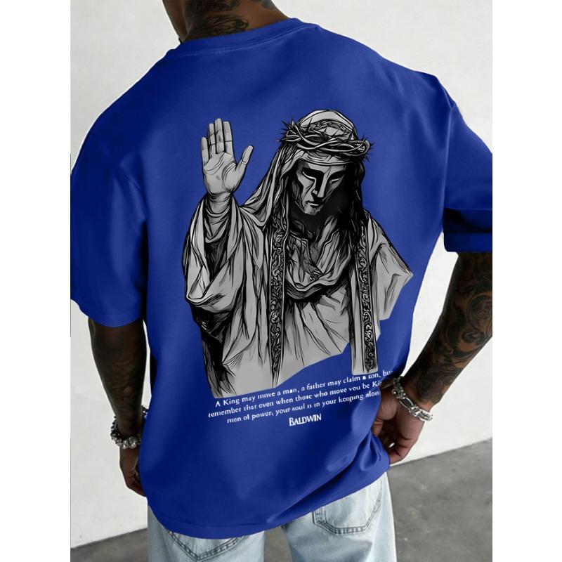 Herren-T-Shirt mit Rundhalsausschnitt, Retro-Kurzarm