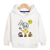 Warmer Kinder Kapuzenpullover, Süße Cartoon Jungenfiguren Hand winkend Abzeichen Grafik Sweatshirt, Herbst Winter Freizeit Langarm Oberteil Für OutdoorKinderOutfit