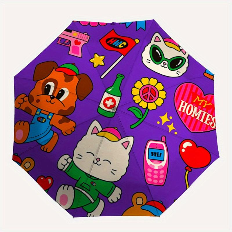 

1pc Cute Pet FriendsAutomatic Open/close, All-Season Portable Folding Umbrella for Friends, Travel, Everyday, Events yy250806068