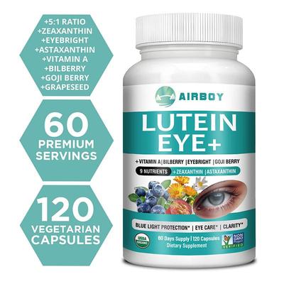 Lutéine Œil - Zéaxanthine, Astaxanthine, Myrtille, Santé Oculaire & Vision, Anti-fatigue