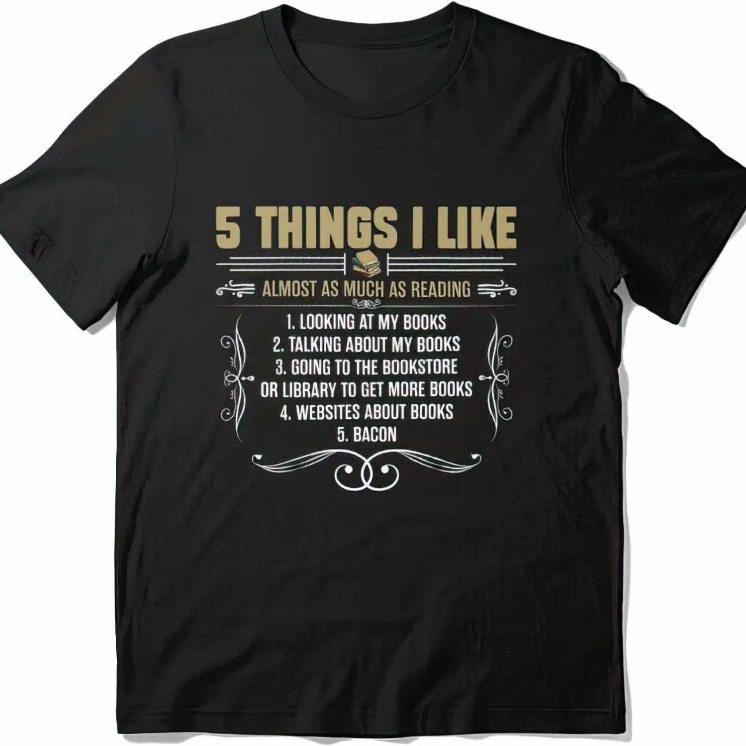 Things I Like Almost As Much As Reading Custom Tshirt Black S чёрный