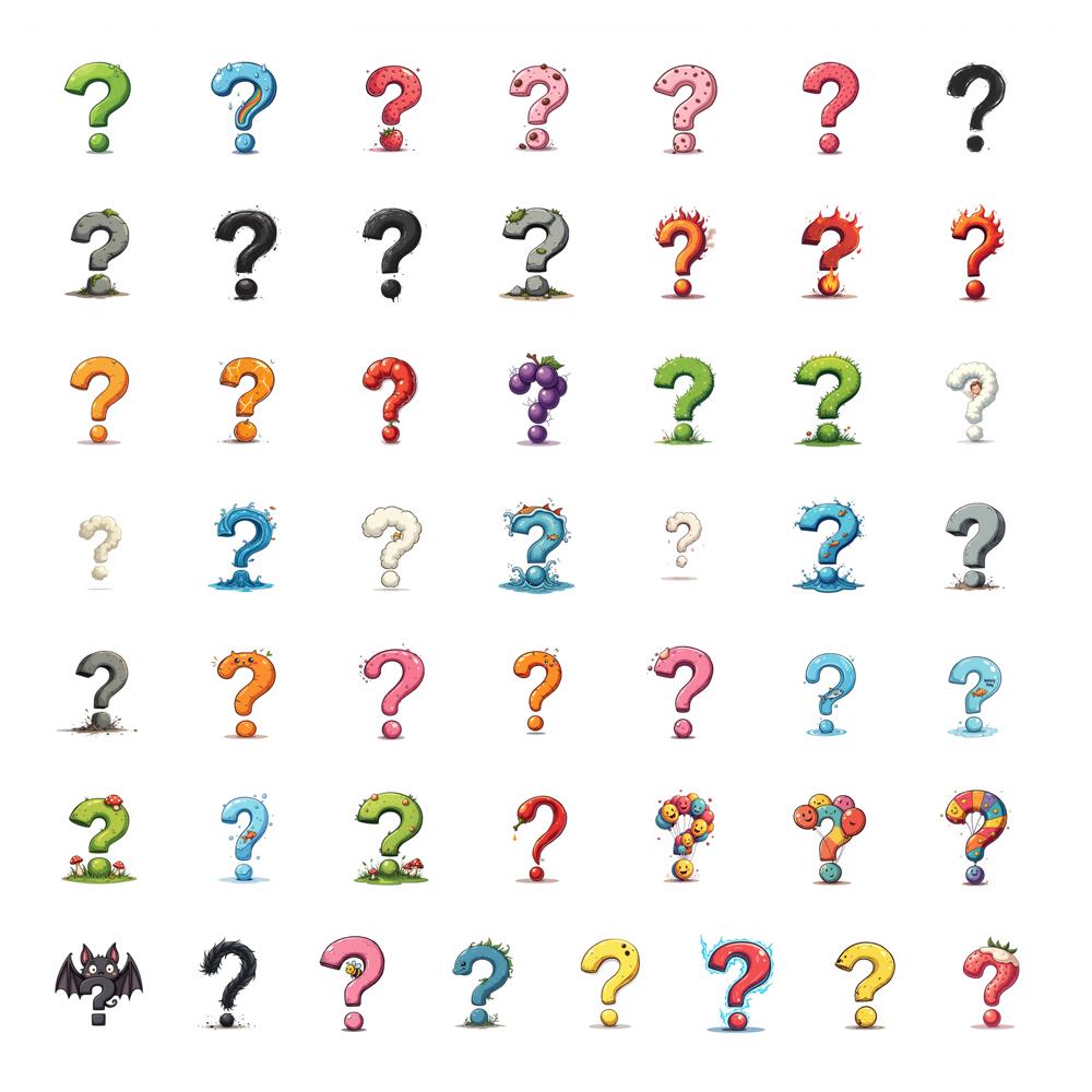 question mark Bird Stickers DIY Variety Cute Laptop  Versatile Journal for School