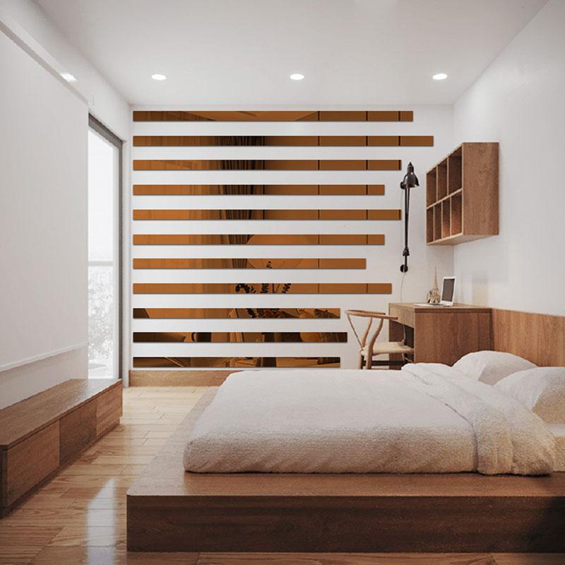 3D Strip Wall Stickers DIY Acrylic Mirror Waist lines Living Room TV Background  Art Wall Decor Home Bathroom Decoration mirror