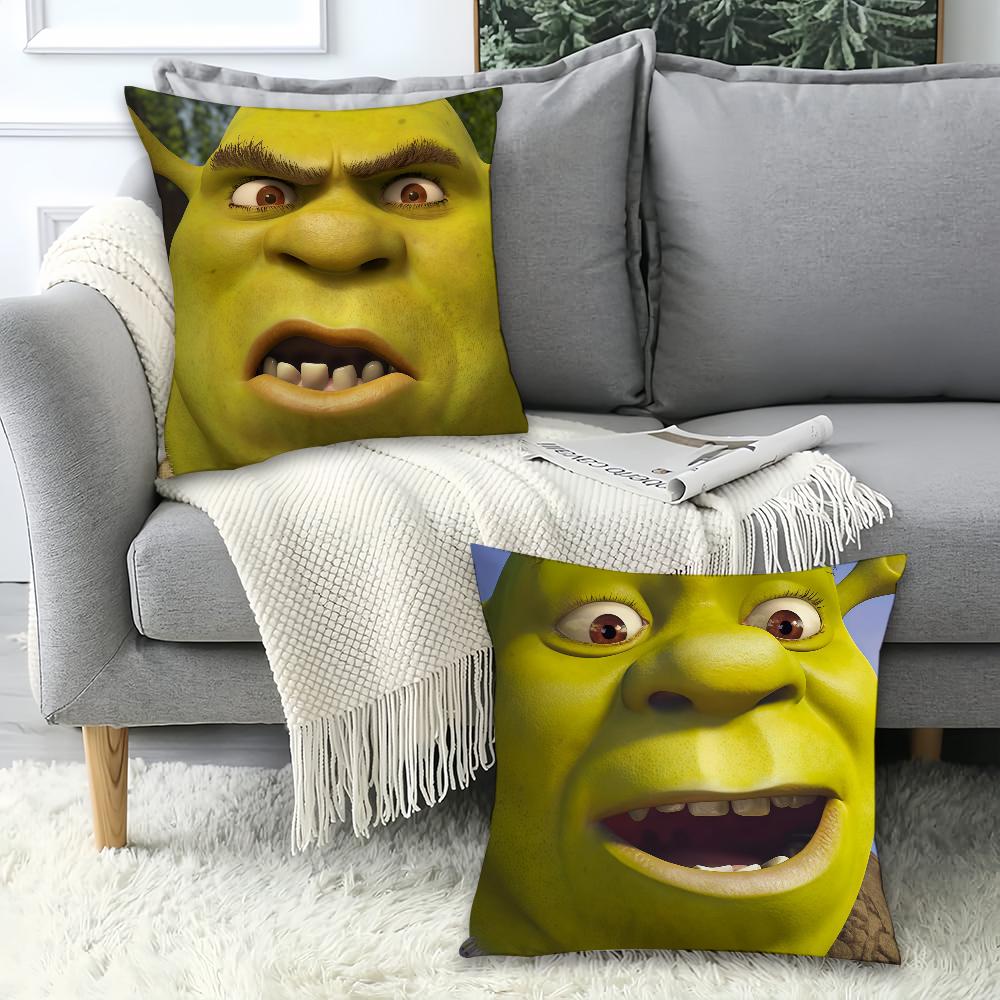 Cartoon Funny S-Shrek Pillowcase Throw Pillow Cases Cover for Sofa Interior Decoration Living Room Decorative Cushion Covers