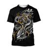 Retro Ocean Animal Pattern T-Shirt For Men Tentacle Organism 3D Printed T Shirts Loose Short Sleeve Tees Round Neck Street Tops