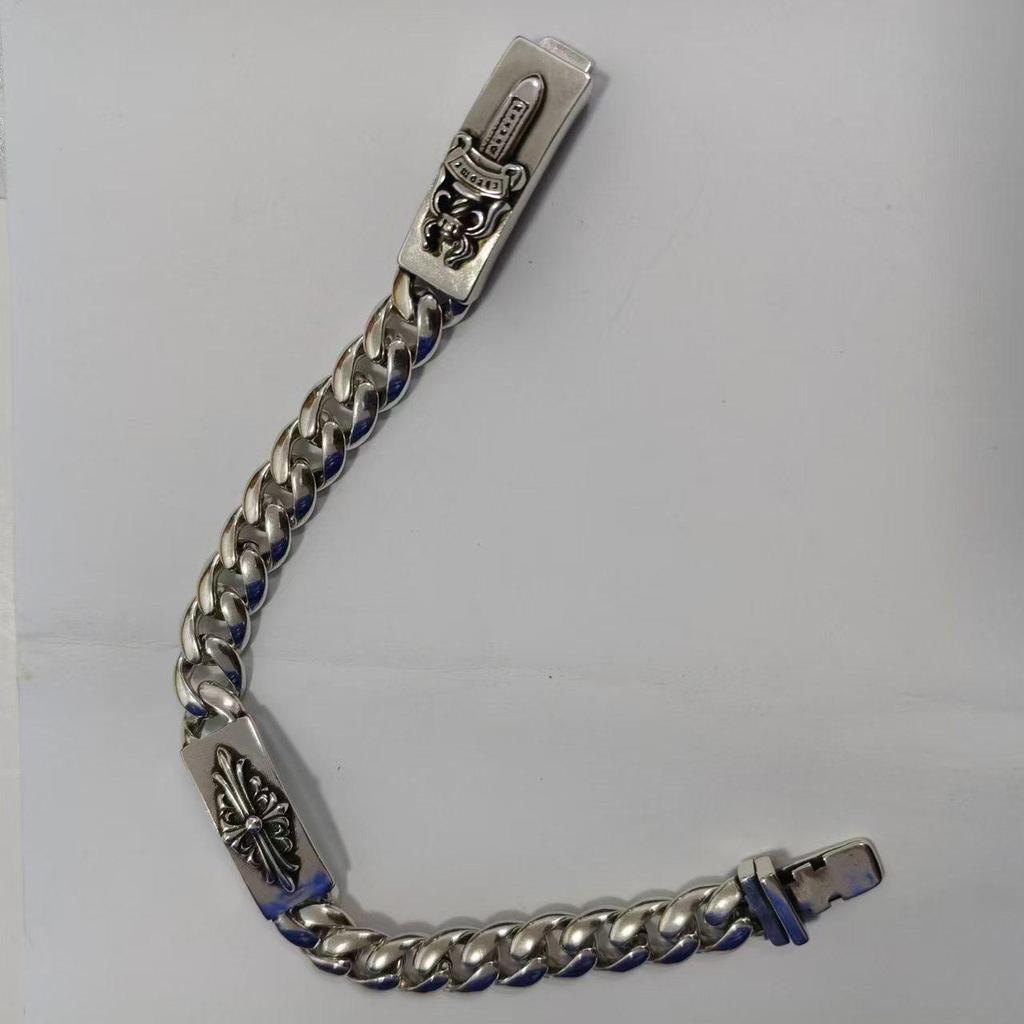 CH Retro Crono Bracelet with Diamond, Gold, Thai Silver, and Floral Cross Design