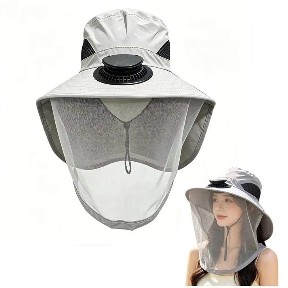 UV Protection Fisherman Hat Quick-Drying Sun Cap Portable Mosquito Head Net Hat Summer