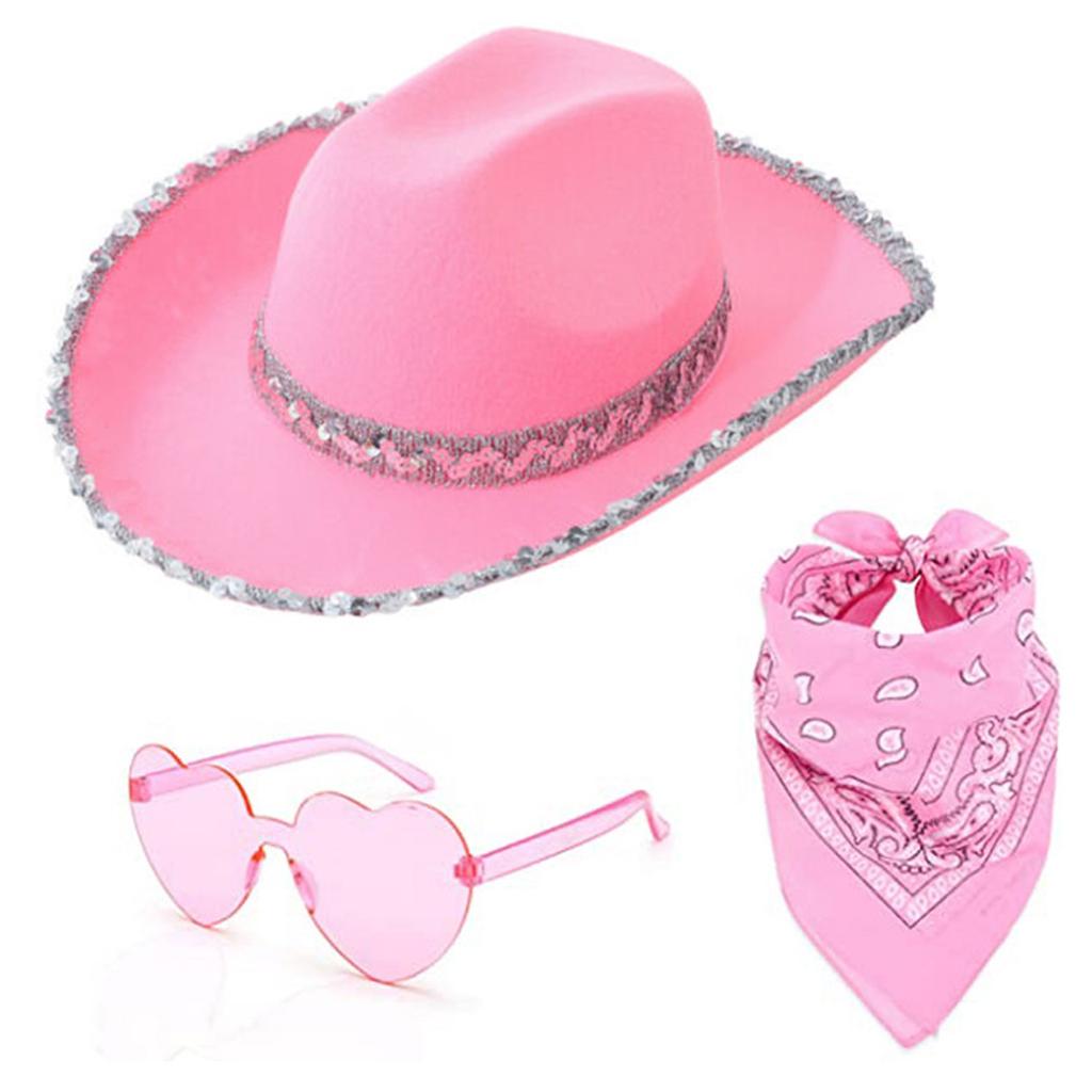 Women Cowboy Hat Western Cowgirl Hat Wide Brim Top Hat Fashion Musical Festival Party Suit Bachelorette Party Costume