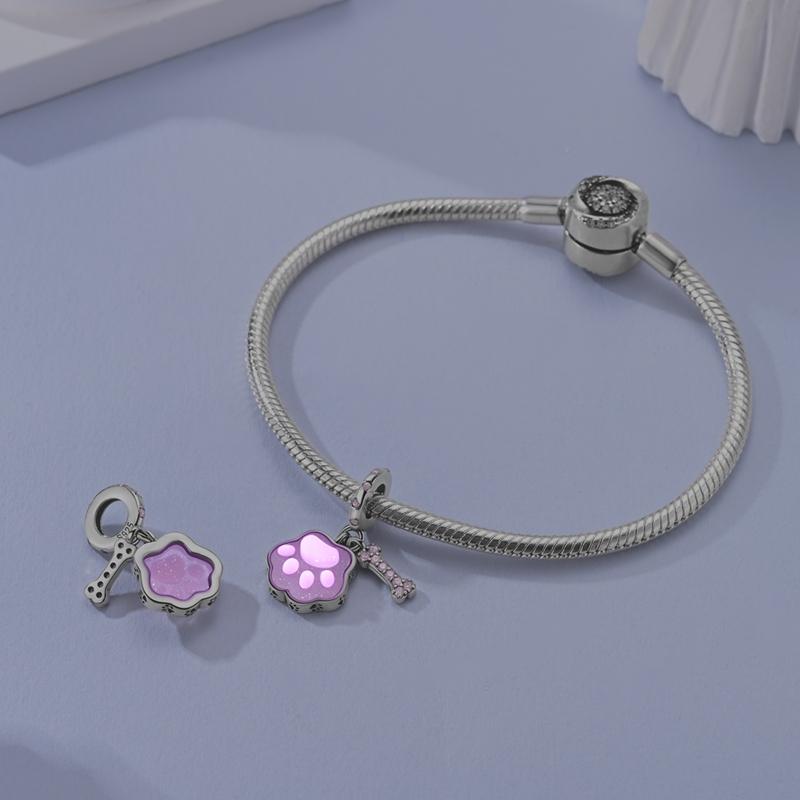copper Can Be Opened Heart Glowing Cat Charm Bead Charms Compatible With Authentic Pendent Dangle Bracelets Do It Yourself Women Jewellery Gift