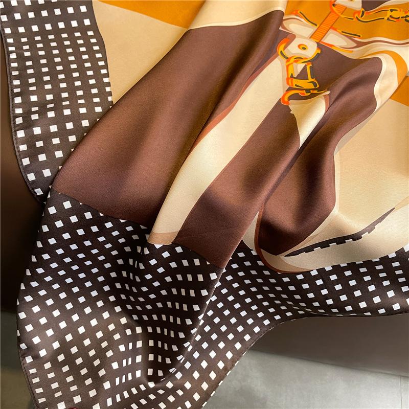 New 90X90cm Square Silk Scarf Women Popular Scarves Ladies Hair Neck Bandanna Headband Foulard Headcloth Muslim Headscarf Female