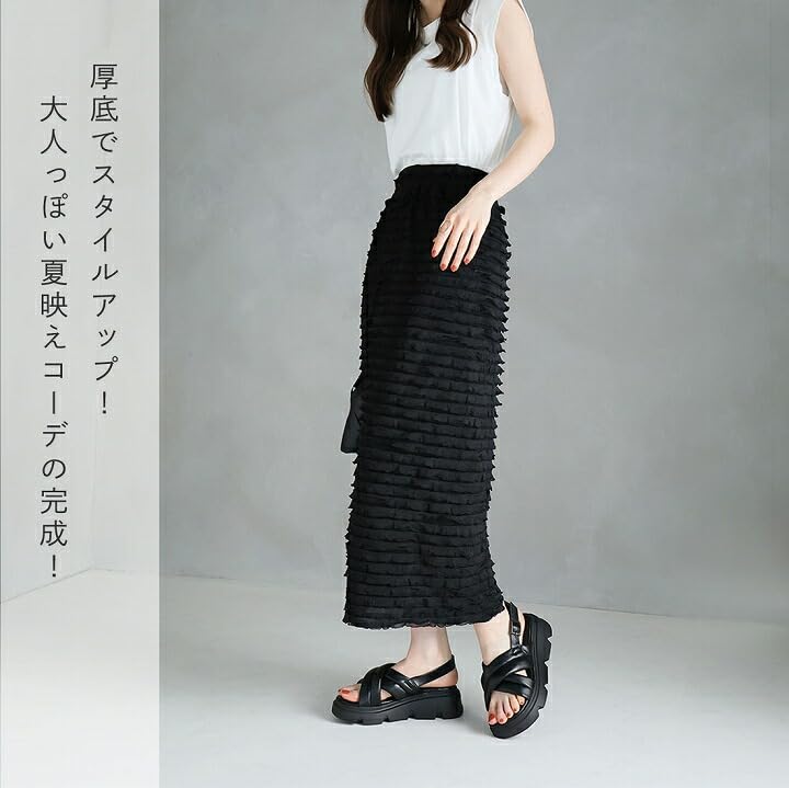 Platform Padded Back Strap Sports Sports M [Vivian] Women's Sandals, Sandals, Sandals, V37200SM, Ivory, (23.0-23.5)