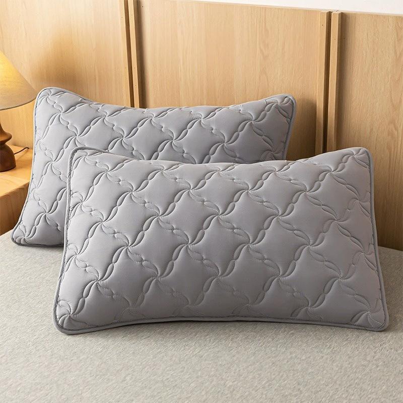 

1Pair Cotton Pillowcase Anti-Saliva Pillowcase Anti-Scalp Oil Dirt-Proof Household Soft Comfortable Pillowcase (No Pillow Core)