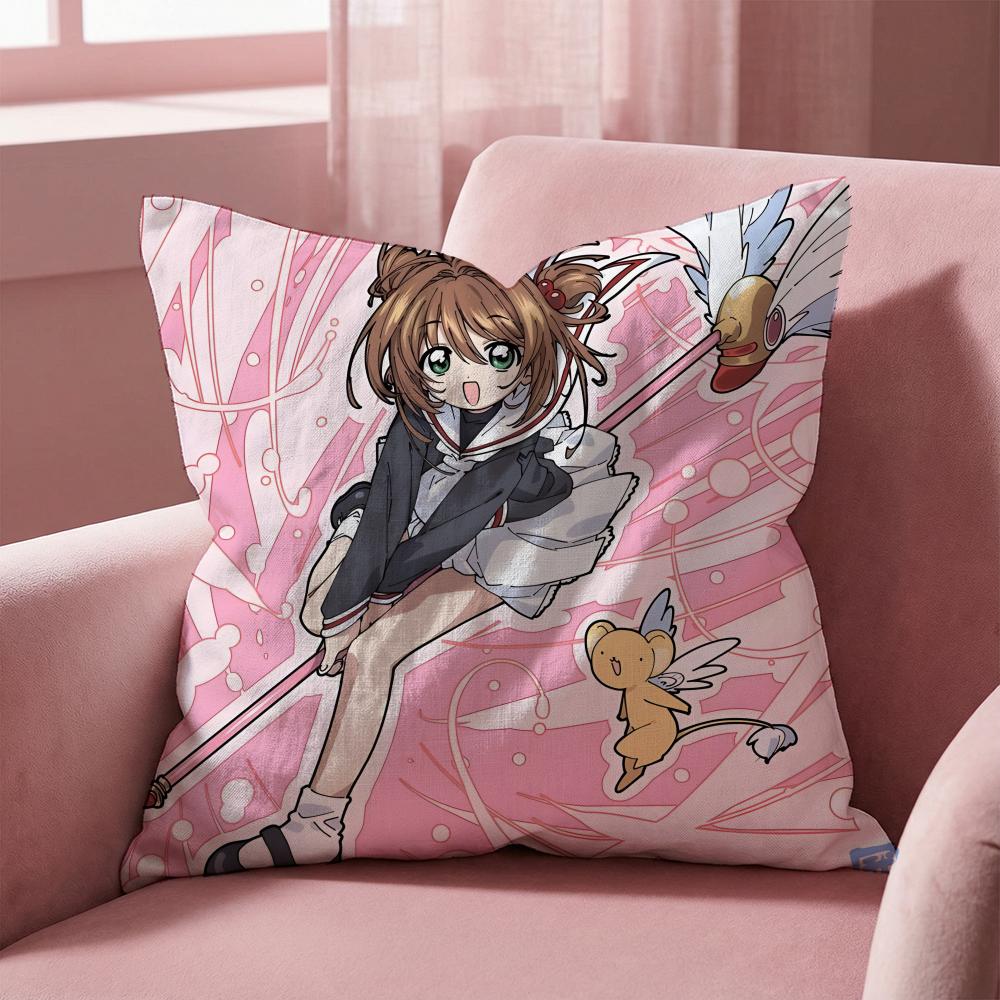 C-Cardcaptor Sakura ANIME Cushion Cover Multi-Scene Pillow Cover for Home & Car - Reversible, Soft & Durable for Daily Use