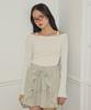 Salon De Yon Button Point Strap Off Shoulder T_ Ivory
