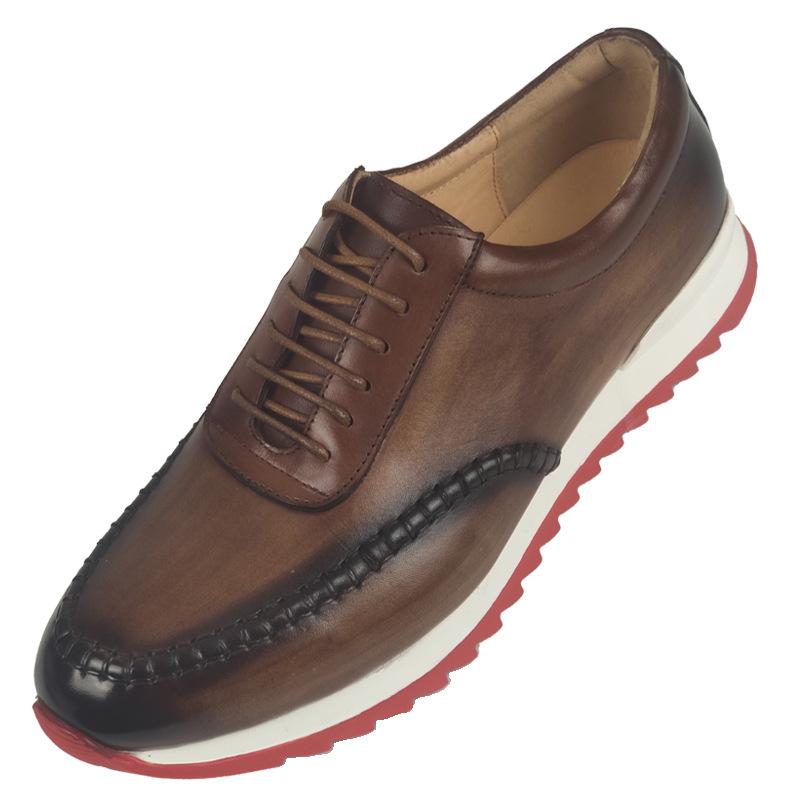 Adidași Casual Vintage din Piele Naturală pentru Bărbați, Antiderapanți, Pantofi de Zi cu Zi, Primăvară-Toamnă, Bărbați, Maro, Negru, Designer, Pantofi Oxford pentru Bărbați