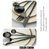 Black Gold Dinner Teaspoon Set Stainless Steel Silverware Table Cutlery Kitchen Sets Knife Spoons Forks Chopsticks Dinnerware Flatware