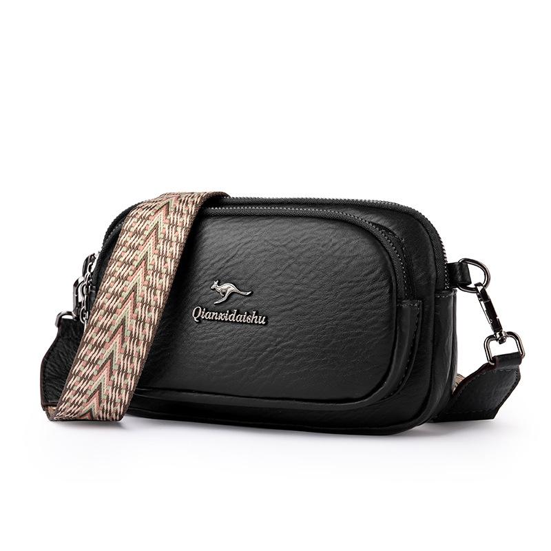 Geantă de umăr mică pentru femei în timpul verii, geantă de telefon mobil multistrat, simplă, de vârstă mijlocie, geantă de mamă, casual, versatilă, geantă de umăr