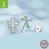 Simple Cross Plain Silver Stud Earrings Personalized Fashion S925 Sterling Silver Stud Earrings