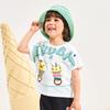 B. Duck Little Yellow Duck Children's Clothing Cute Cartoon Printed Boys and Girls Daily Casual Short sleeved Top