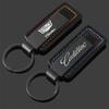 For Cadillac ATS BLS CT4 CT5 CTS ESCALADE SRX STS XT4 XT5 XT6 XTS Leather Car Logo Keychain Alloy Key Rings Chains Pendant