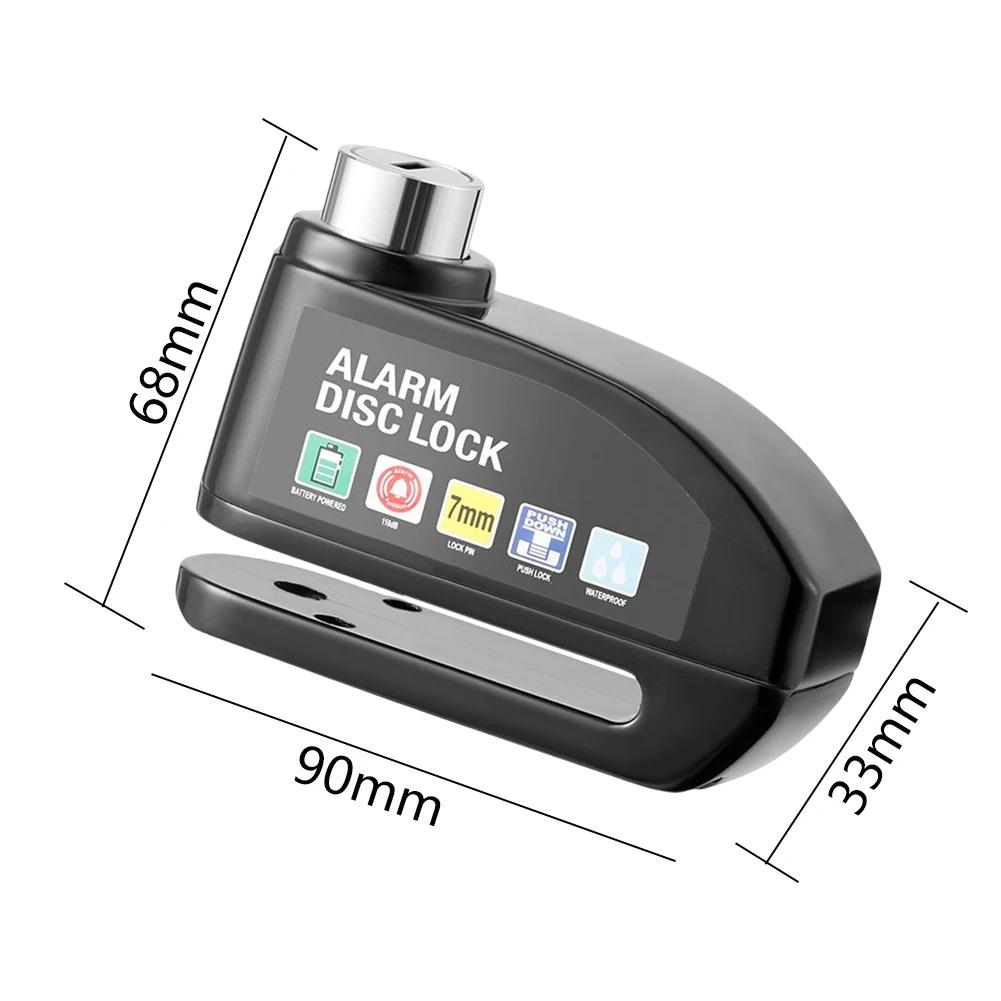 Motocyklový alarmový zámek na kolo kotoučové brzdy s klíčem Motocykl Skútr Kolo Vodotěsný Proti krádeži Hliníková slitina Zabezpečení Brakeloc