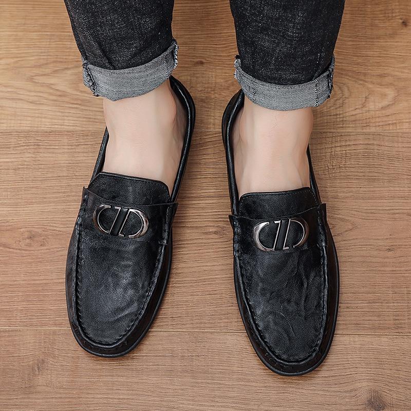 Men's Shoes New Summer Comfortable Breathable Shoes Soft-soled Leather Shoes Versatile Classic Business Style Men's Shoes Doudou Shoes