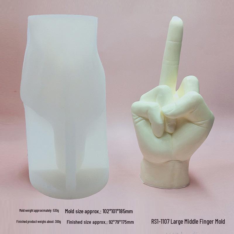 DIY Middle Finger Aromatherapy Candle Mold - Silicone for Handmade Resin & Plaster Ornaments