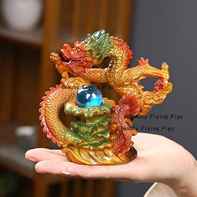 Resin Zodiac Dragon Tea Pet Can Be Nurtured Color Changing Creative Tea Table Decoration Ornaments Tea Set Gifts Feng Shui