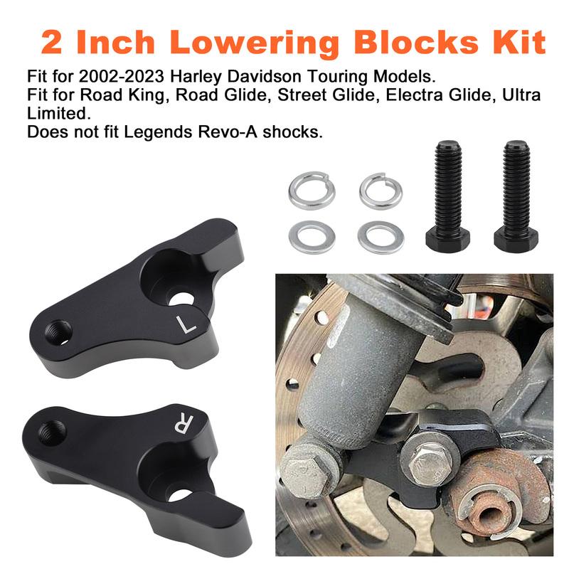 2 Inch Shock Absorber Rear Suspension Bracket Lowering Link Kit For 2002-2023 Harley Davidson Touring Models