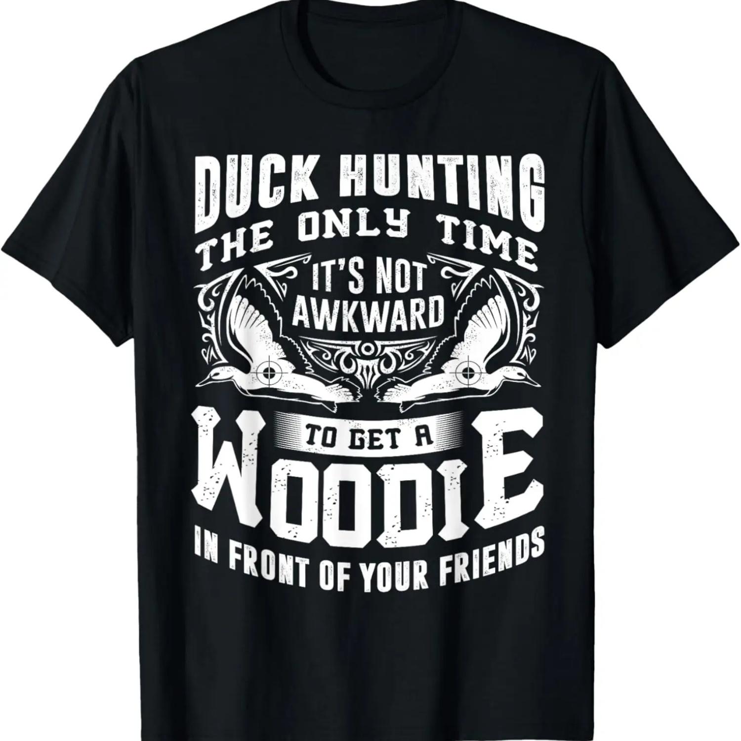 Охотник на уток Woodie Забавная шутка Мужские подарки для охоты на уток Футболка S