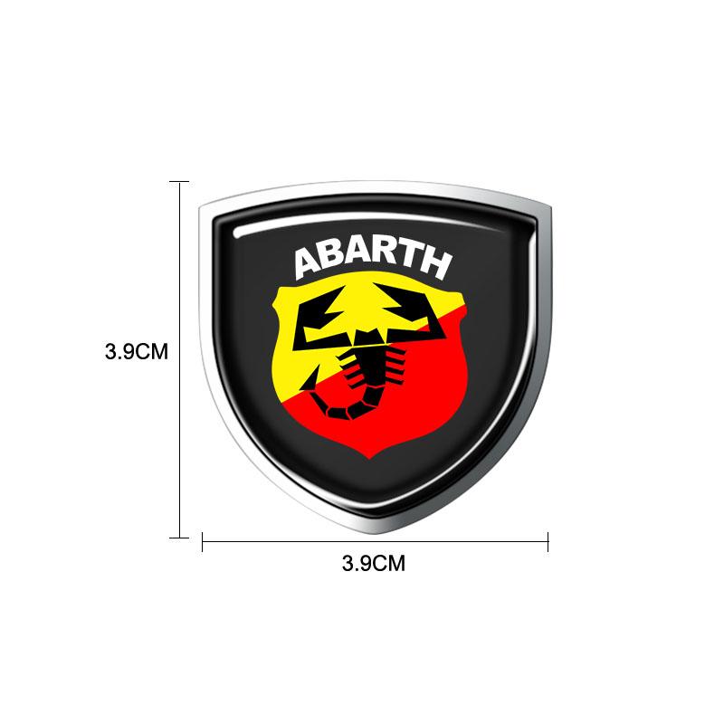 1Pc Car Metal Sticker Custom Shield Car Rear Trunk Shield Emblem Badge Sticker for Abarth Abbas 695 595 500 Competizione 124 Spider PUNTO