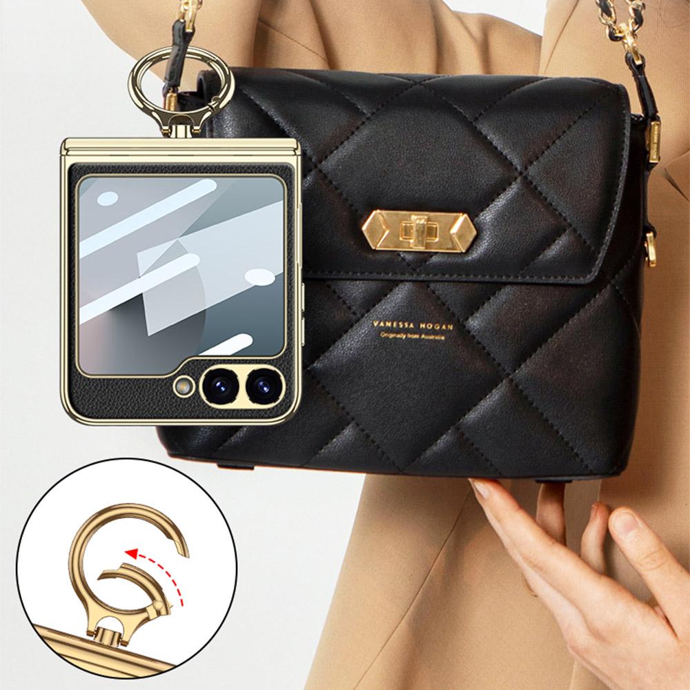 GKK For Samsung Galaxy Z Flip7 FE 5G/Z Flip6 5G Case PC+PU Kickstand Phone Cover