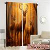 2Pcs,Curtains Autumn Deer Forest Warmth (3) Pattern Chic Curtains Prints Light Filtering Curtains Thermal Insulation, And Room