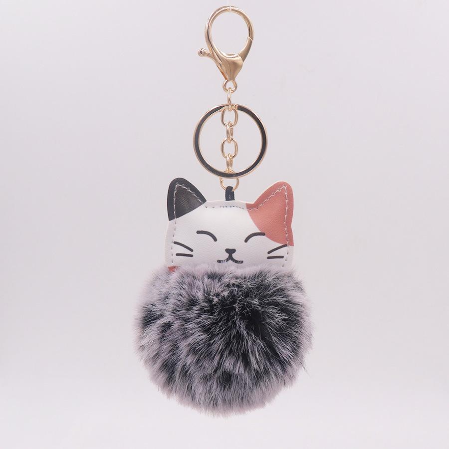 Adorable Kitten Plush Keychain - Cute Cat Figurine for Backpack or Suitcase