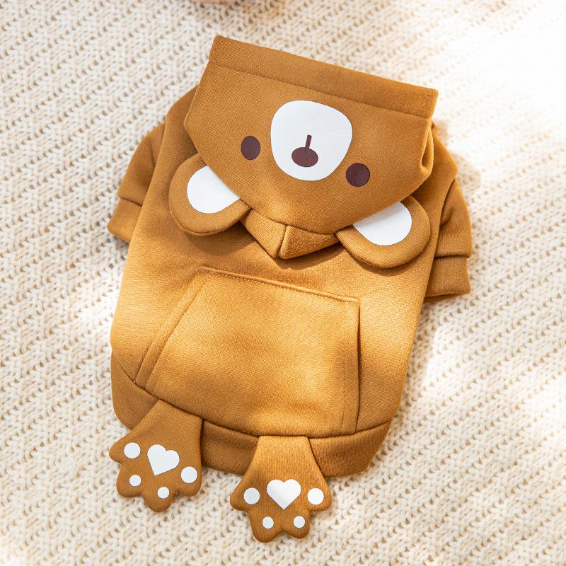 

Yellow three-dimensional cute little animal traction sweater autumn and winter thickened feet go out pet dog dog clothes XL (recommended weight 12-7.5kg)