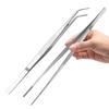 30CM Nerezové pinzety s protiskluzovou rukojetí | Rovný/Zakřivený hrot pro opravy elektroniky, rybaření, řemesla