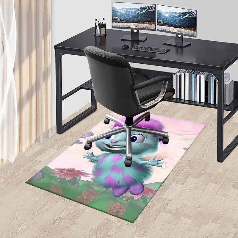 Purple Fur Flowers Carpet For Playroom Bedroom Living Room Sofa Home Decorkids Game Area Rug Nonslip Floor Mat