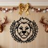 1pc Minimalist Lion Metal Wall Art, Retro Iron Sculpture, Elegant Vintage Mural for Living Room, Durable Kids Gift for Christmas Children's Day