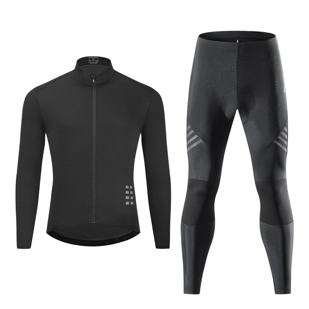 Cycling Sets WOSAWE Men's Long Sleeve Jersey Gel Padded Pants Bike Outfits