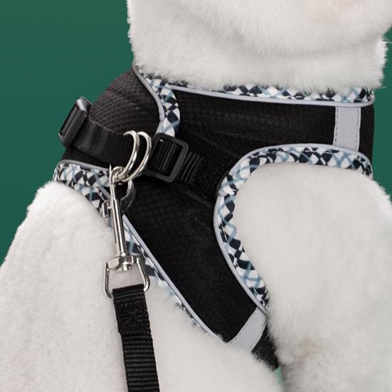Guinzaglio per animali domestici con design riflettente notturno Rete jacquard traspirante Facile da indossare e togliere Attività all'aperto Guinzaglio per cani