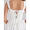 Summer New Niche Waist Back Lace-up Thin Versatile Thin White Dress