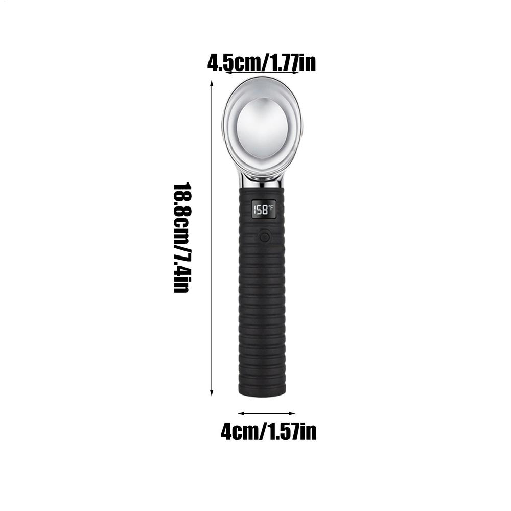 Rechargeable Heated Ice Cream Scoop Adjust Temperature Digital display Ice Cream Spoon Simple Intelligence Quick Heating чёрный