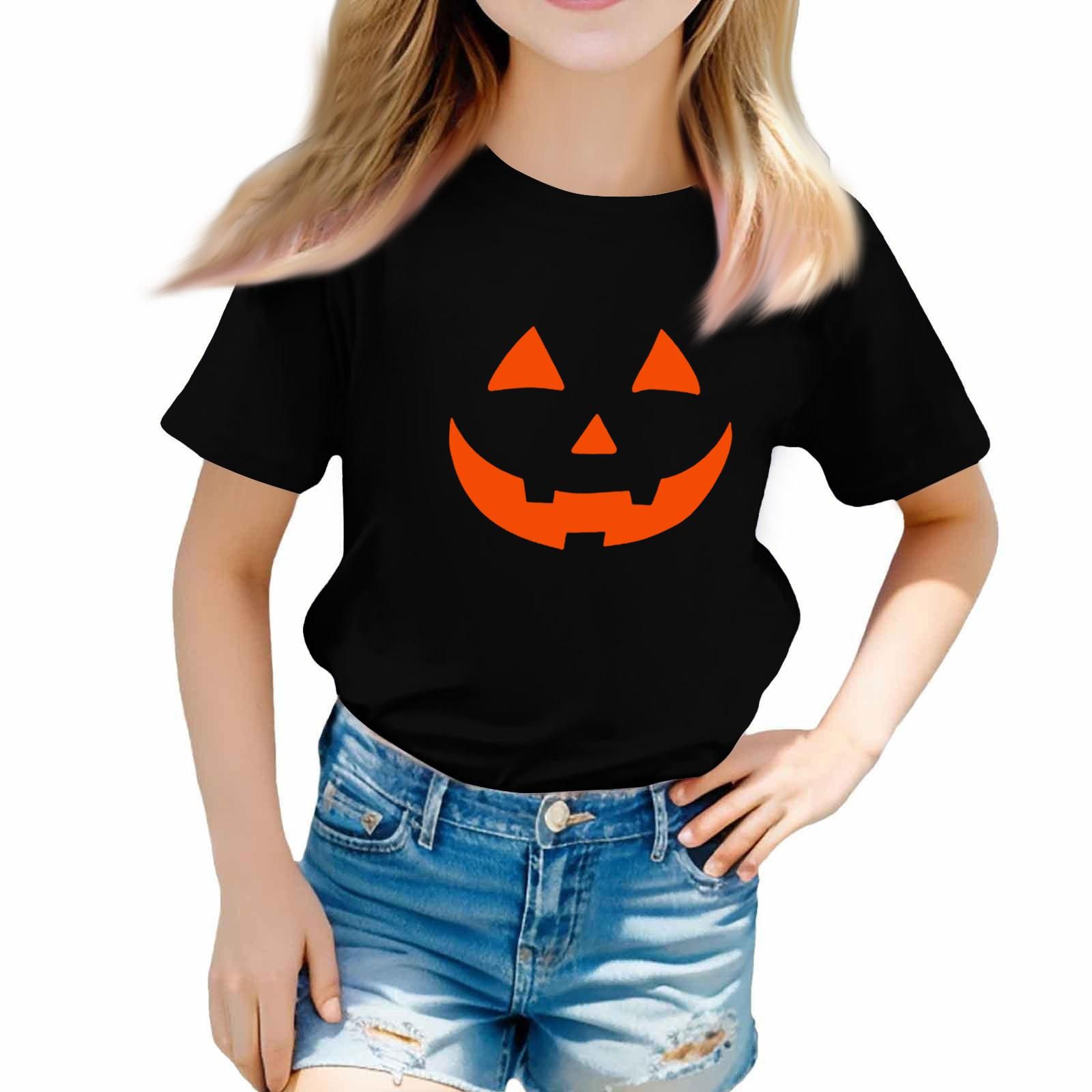 

Toddler Girl Boy T-Shirts Halloween Day Kids Top Boys And Girls Printed Short Sleeved T-shirt 100