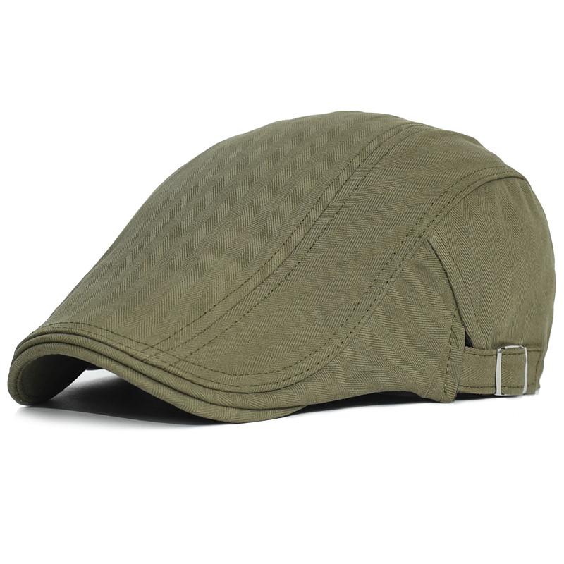 Men's Vintage Cotton Flat Cap, Adjustable Newsboy Beret Hat, Casual Gatsby Ivy Cap for Men & Women (5 Colors Available)