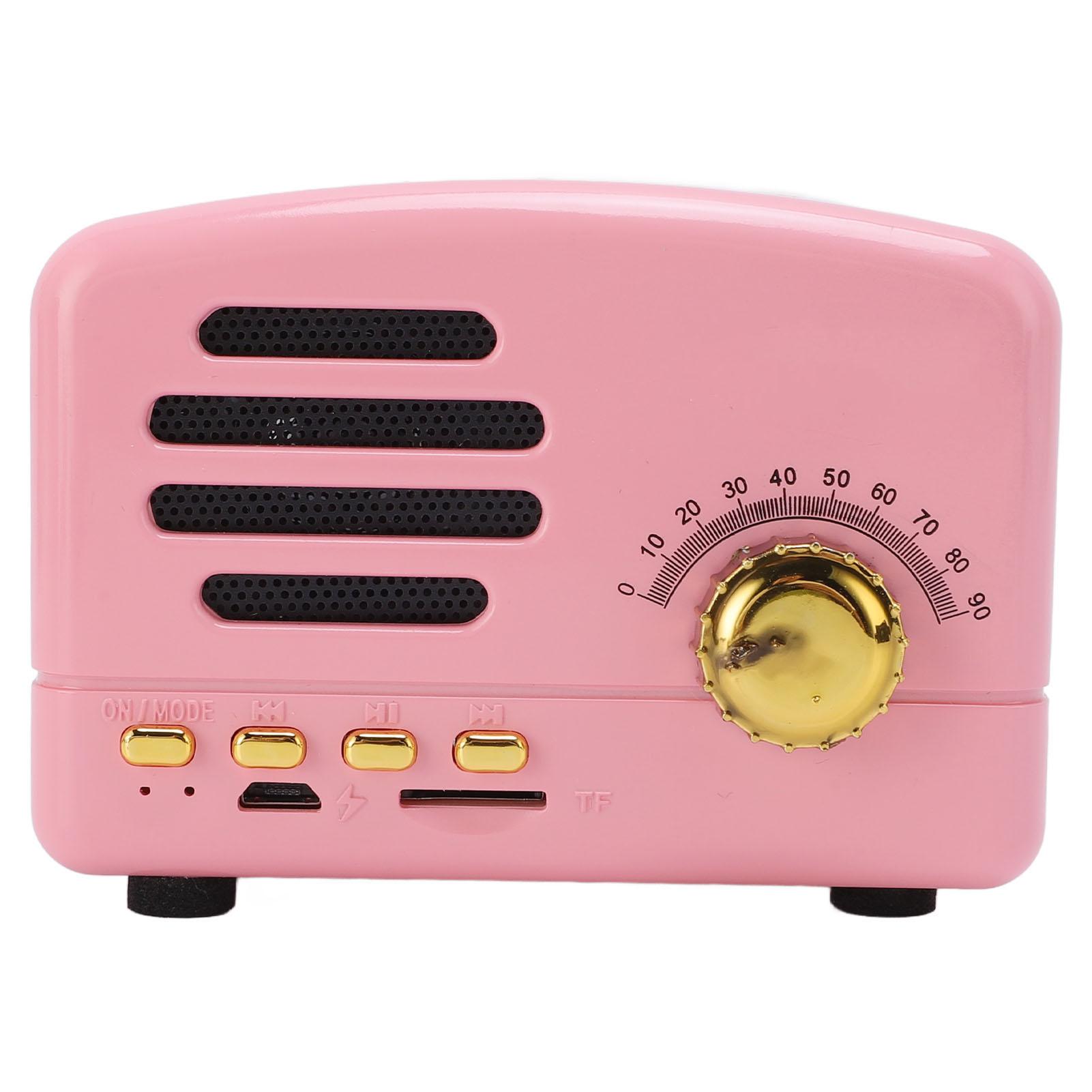 

Ретро динамик портативный Bluetooth перезаряжаемый шумоподавление милый винтажный динамик для спальни розовый